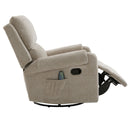 Manual Recliner Massage Chair With Swivel Rocker, 8 Massage Modes, Side Storage Pocket