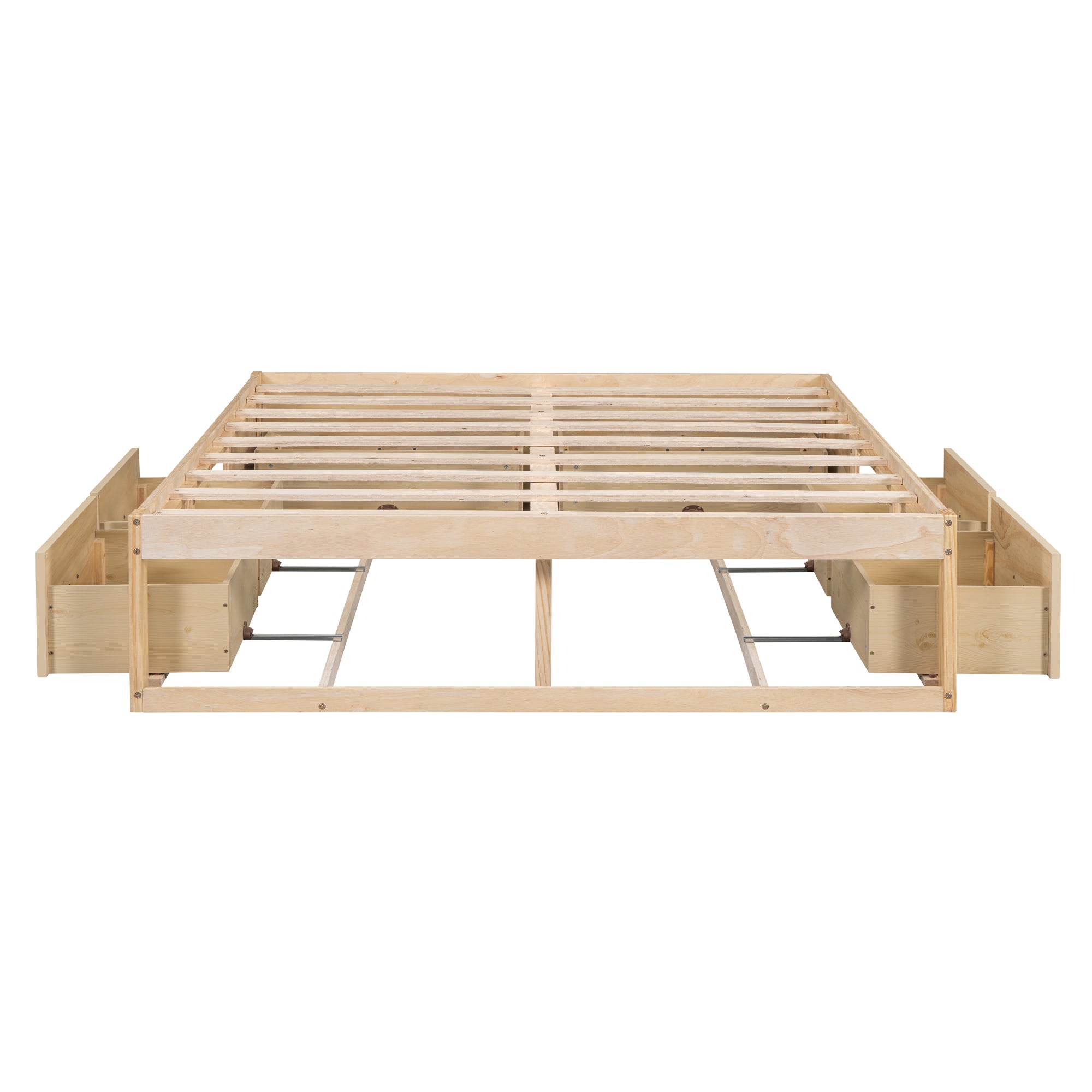 Full Size Platform Bed with 6 Storage Drawers,Antique Natural - Atlantic Fine Furniture Melbourne FL