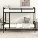 Twin Over Twin Bunk Bed, Divided Into Two Beds - Black