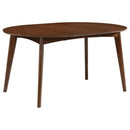 Jedda - 5 Piece Oval Dining Table Set - Dark Walnut - Atlantic Fine Furniture Inc