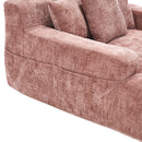 Chenille Interior Lazy Sofa Chaise Longue Armchair With 3 Pillows And Armrests