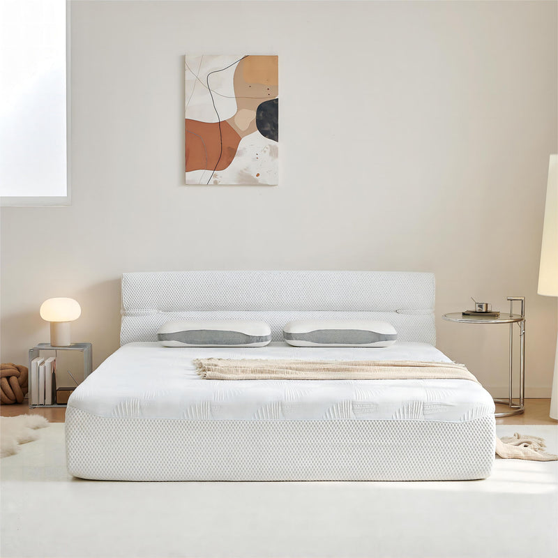 Full Mattress & Bed Frame With Cool , Innovative All In One, Pressure Relief, Motion Isolation - White
