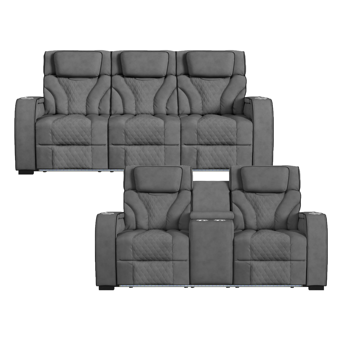 Blitz Living Room Set in Dark Gray by Elements International, view 3