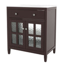 Bathroom Vanity With Ceramic Sink, Adjustable Shelf & Tip Out Tray