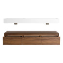 Contemporary Wall Mounted Bathroom Vanity With Dual Resin Sink And Soft Close Drawer
