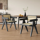 Chandigarh Arm Dining Chair With Natural Cane Design (Set of 2)