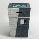 20" Propane Gas Fire Pit Table, 50000 Btu Square Concrete Fire Pit For Outside Patio Deck Garden Backyard - Light Gray Blue