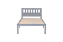 Twin Size Bed, Wood Platform Bed Frame with Headboard For Kids, Slatted, Gray