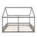 Twin Size House Platform Beds,Two Shared Beds, Gray