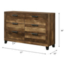 Morales - Dresser - Rustic Oak Finish - Atlantic Fine Furniture Inc