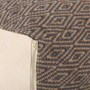 Amuleto - Hand Loomed Cotton Pouf - Dark Gray / Brown