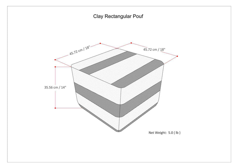 Clay - Square Pouf, Upholstered