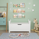 Toy Box Chest, Storage Trunk With Flip Top Lid And Safety Hinge - White