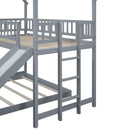 House Bunk Bed With Slide And Built In Ladder
