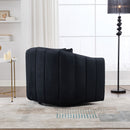 Upholstered Oversized 360° Swivel Accent Barrel Chair And Half Cozy Sofa With 3 Pillows