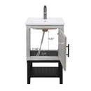 Modern Freestanding Bathroom Vanity With Ceramic Sink, Hot And Cold Faucet, 1 Door Cabinet & Open Shelf