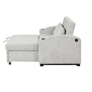 Pull Out Loveseat Sofa With Adjsutable Backrest, 2 Pillows, Cup Holders, USB Ports For Living Room