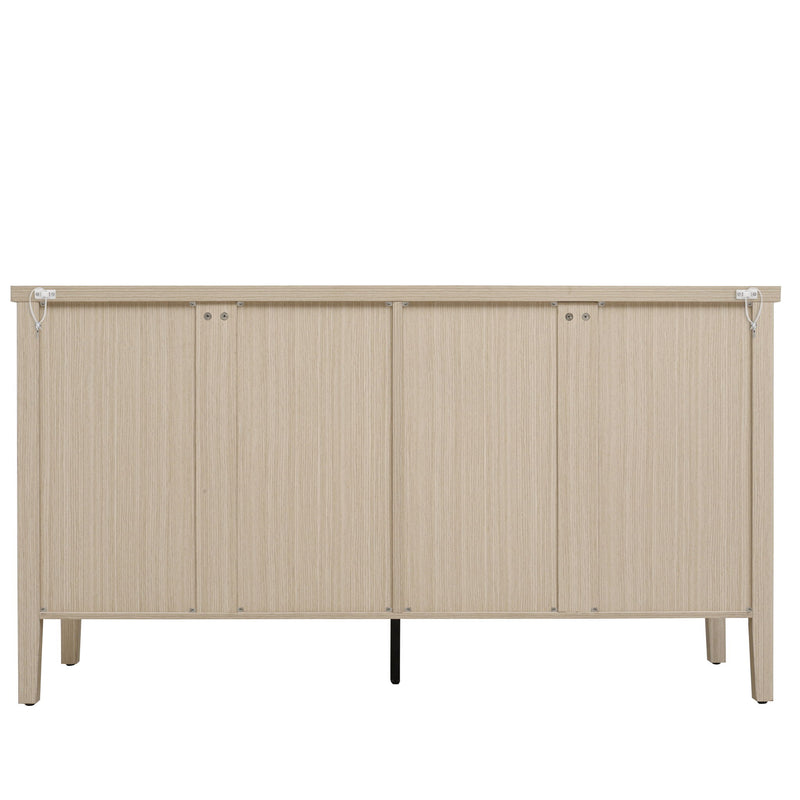 Modern Storage Cabinet With 4 Doors & Adjustable Shelves