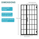 Frameless Pivot Shower Door With Pattern Glass, Open Entry Design