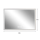 Modern LED Bathroom Vanity Mirror With Aluminum Frame, 45° Beveled Lights, Anti Fog - Silver