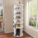 6 Tier Spinning Shoe Rack, Free Standing 360° Revolving Shoe Organizer - White