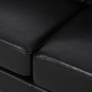 Contemporary 3 Seater Sofa With Tuxedo Arms - Black