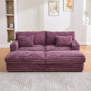 Plush Oversized Double Chaise Lounge Sofa Bed With USB Ports And Cup Holders