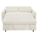 Pull-Out 2 Seat Modern Sleeper Sofa With 2 Throw Pillows And USB Ports