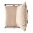 Industrial Outdoor Patio Plumber's Iron Frame Swivel Barstool With Cushions, Height Adjustable