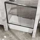 Goodyo - Double Sliding Bathtub Shower Door With Sgcc Clear Tempered Glass