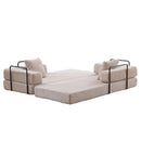 Floor Couch, Convertible Floor Sofa Bed With Pillow Back Support Armrest