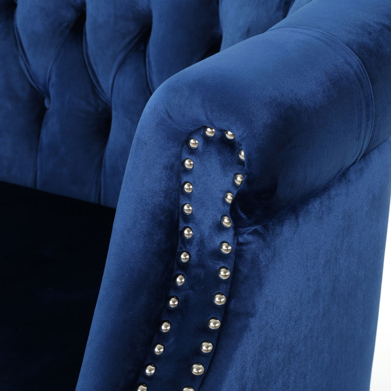 Antique Chesterfield Style Loveseat With Button Tufting