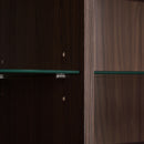 Modern Minimalist Style LED Curio Cabinet With Tempered Glass Door, Metal Legs