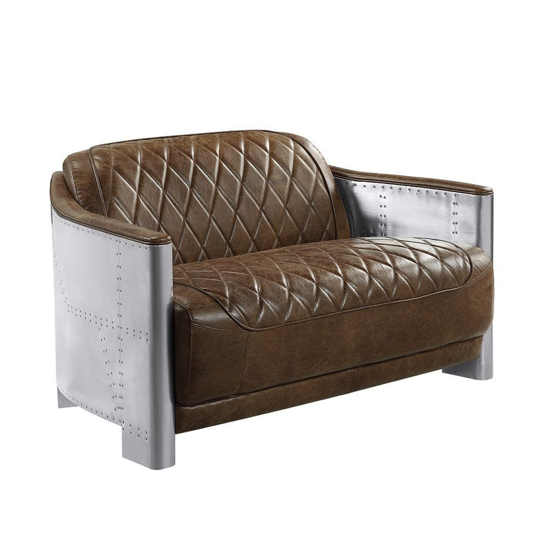 Sedna - Loveseat - Espresso & Aluminum