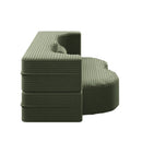 Convertible Plush Corduroy Foam-Filled Sleeper Sofa Bed With 2 Pillows