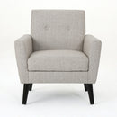 Contemporary Club Chair With Nailhead Trim Fabric And Birch Wood Legs