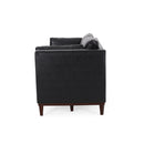 Contemporary 3 Seater Sofa With Tuxedo Arms - Black