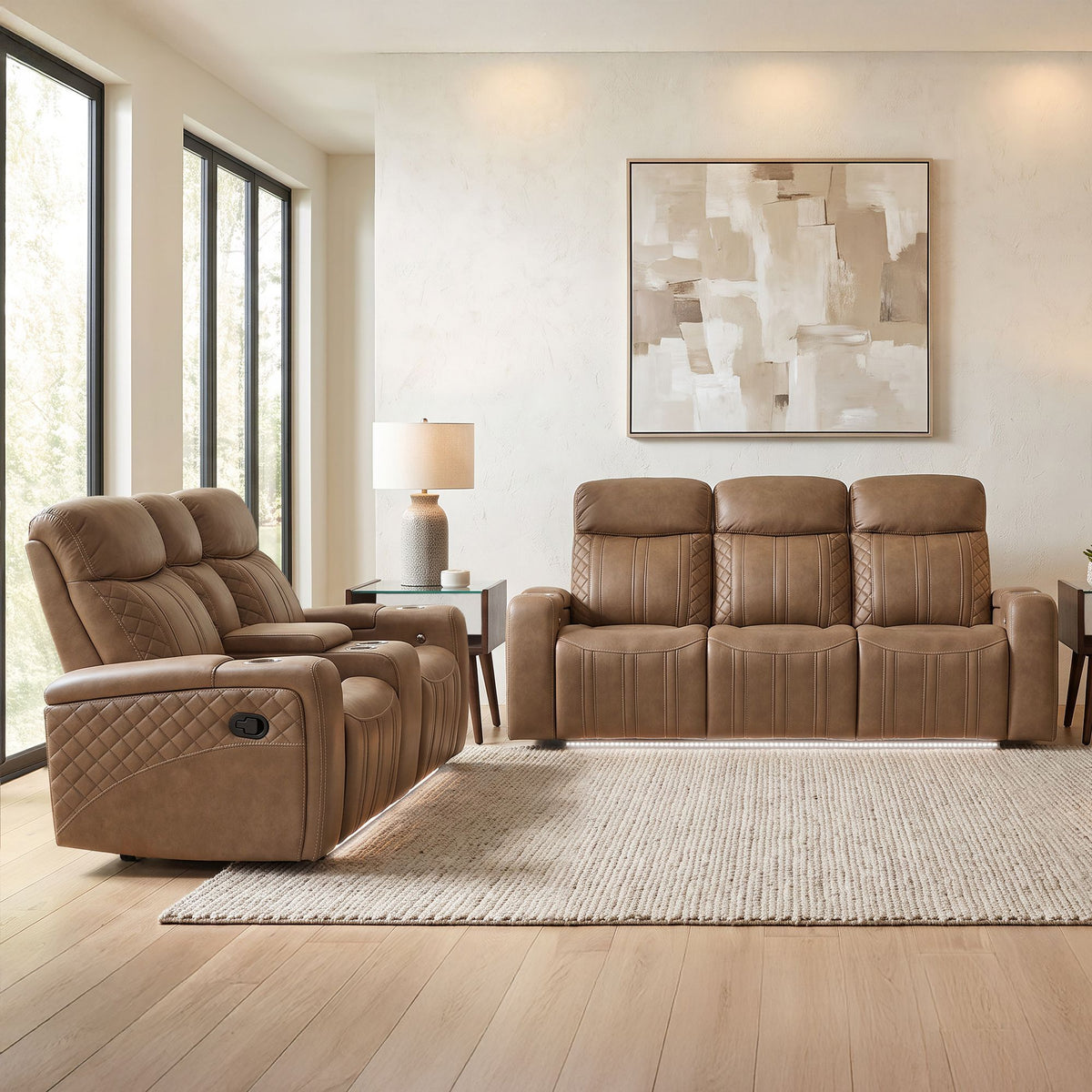 Side Kick Living Room Set in Light Brown by Elements International, view 4