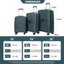 3 Piece Set Expandable Hardshell Suitcase Double Spinner Wheels