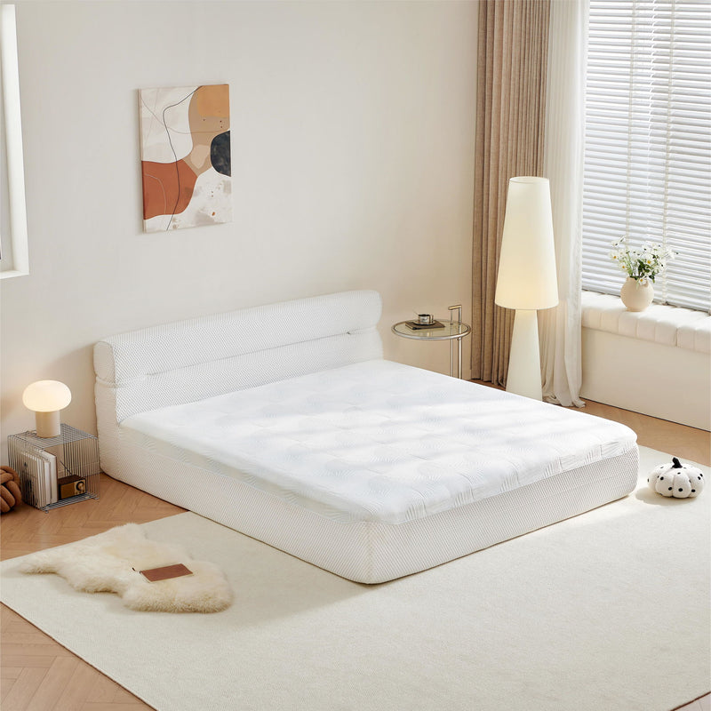 Full Mattress & Bed Frame With Cool , Innovative All In One, Pressure Relief, Motion Isolation - White