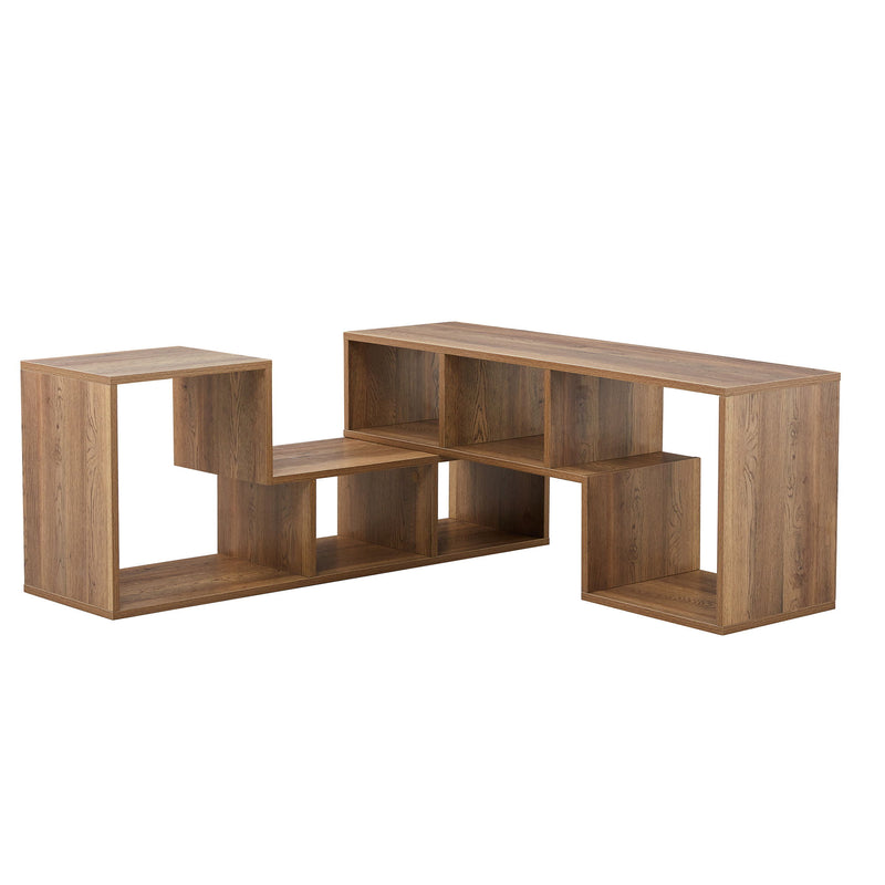 Minimalist Cube TV Stand With Adjustable Open Storage Shelves