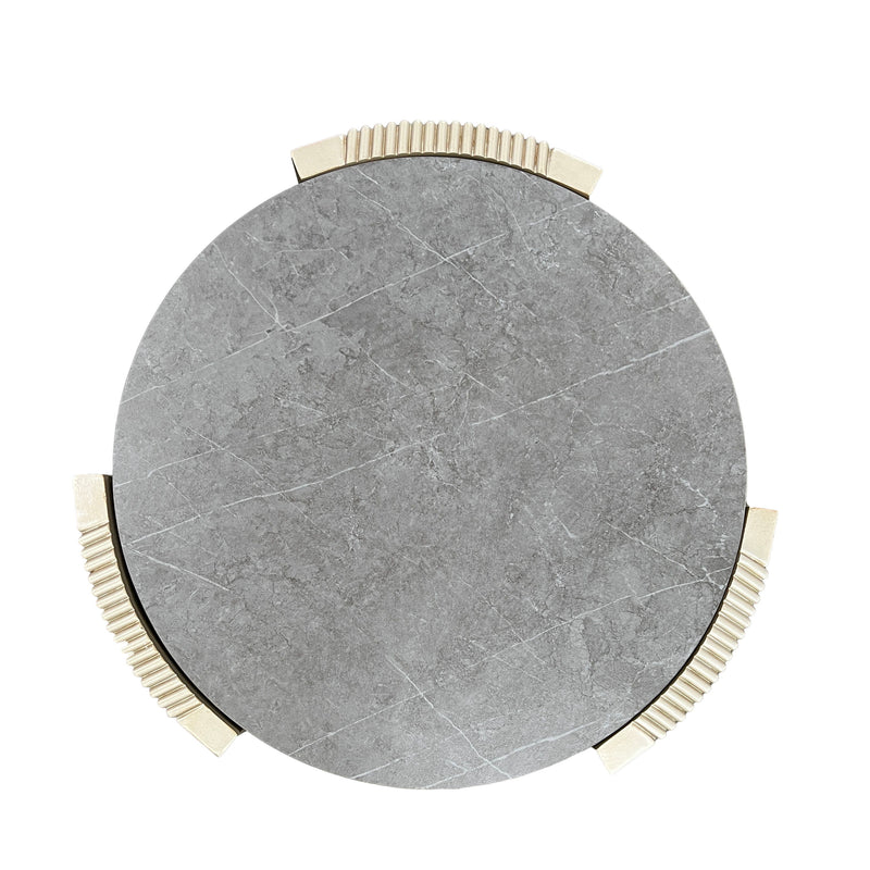 Kasa - Sintered Stone End Table - Champagne