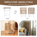 Modern Folding Square Table, Water Proof And Wear Resistant - Apricot / White