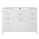 Bathroom Vanity With Sink, 2 Doors 8 Drawers, Soft Close System, Classic Design