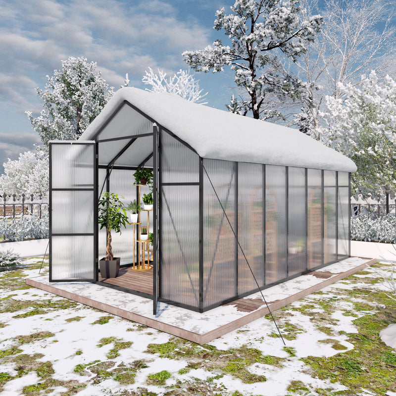 Gain Height Windproof Greenhouse All Season Outdoor Garden Shelter