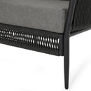 Hanford - Modern Club Chair With Woven Rope Design - Gray