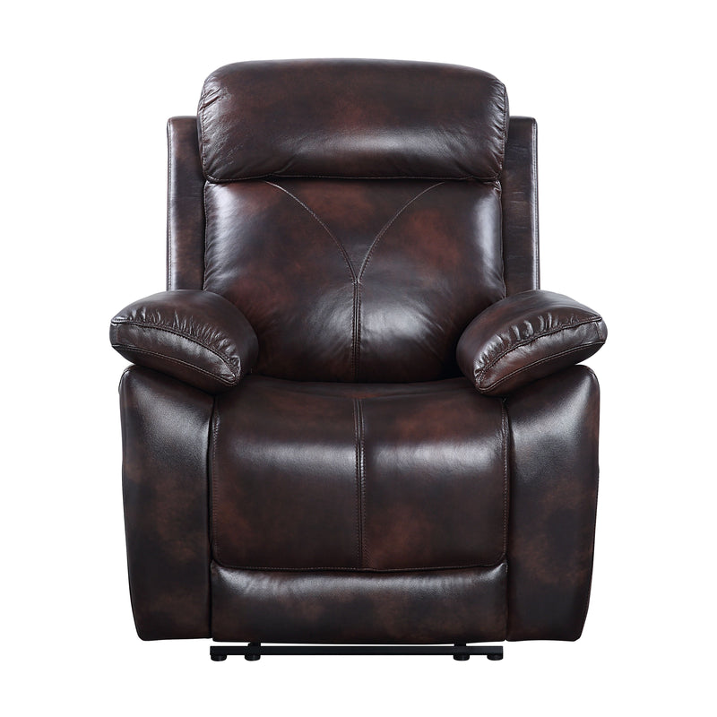 Perfiel - Recliner - 2 Tone Dark Brown Top Grain Leather