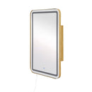Rectangle Medicine Cabinet Mirror Bathroom Mirror With Storage Wall Mounted Medicine Mirror Cabinet With LED - Gold