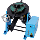 Heavy Duty Rotary Welding Positioner Turntable Table With Manual Tilt And 3 Jaw Lathe Chuck - Blue