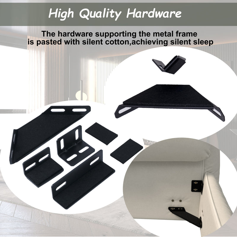 Upholstered Platform Bed With Special Shaped Velvet Headboard